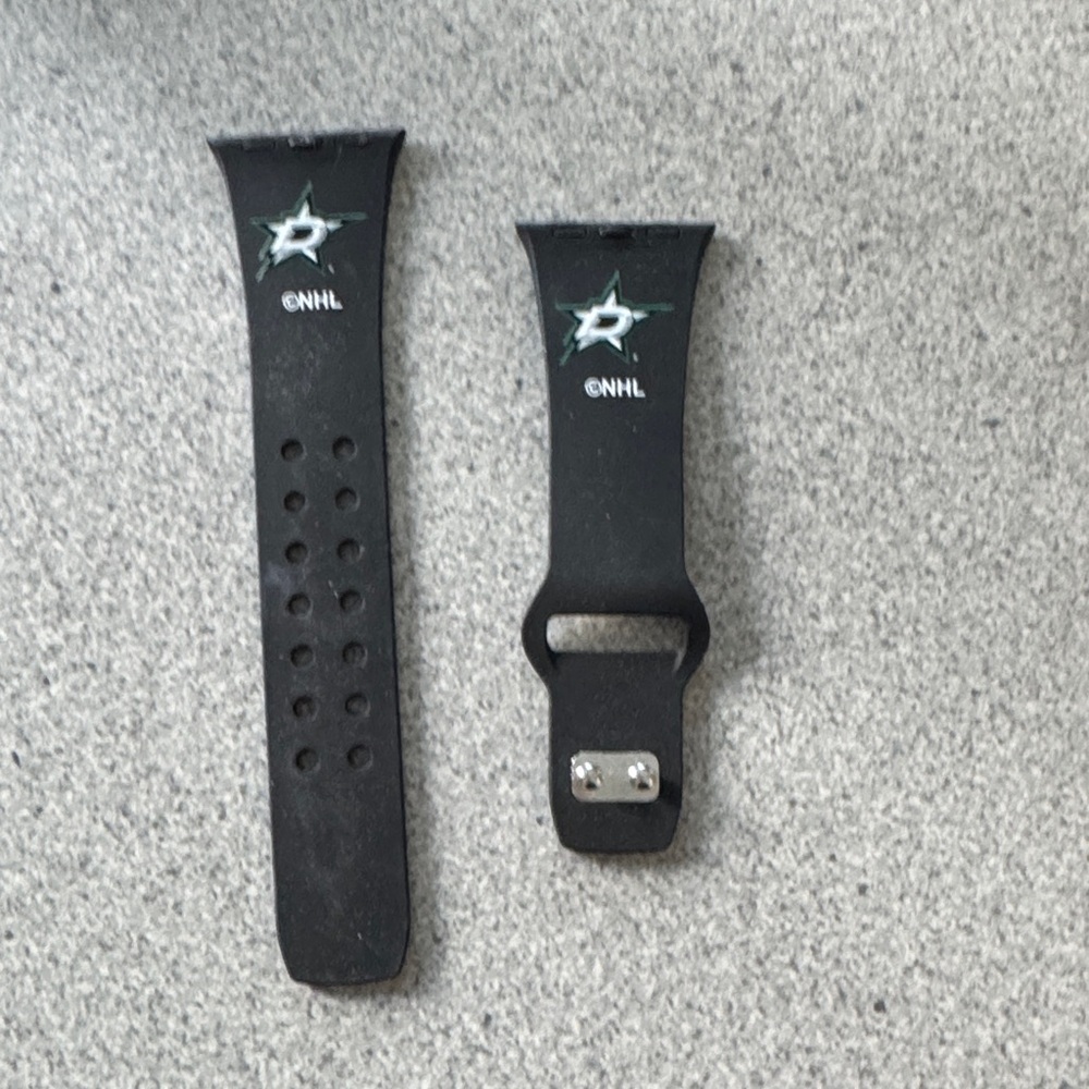 Black Dallas Stars NHL Watch Band (Size: 38/40/41 MM Long)